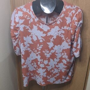 Simply Vera Vera Wang Orange and Lilac Blouse